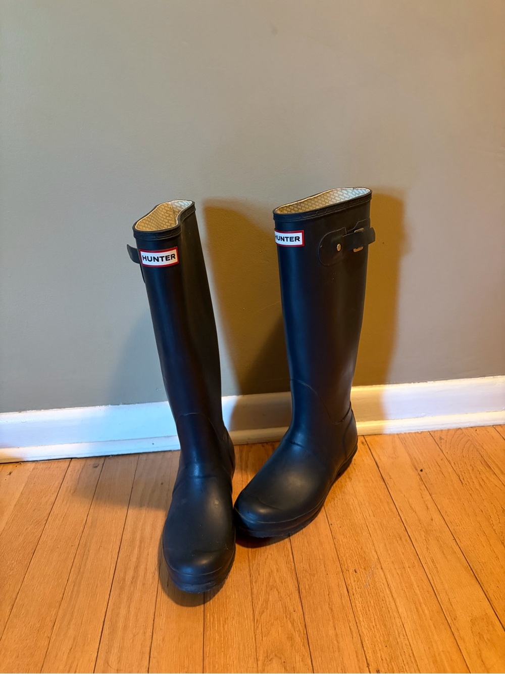 Hunter Women's Black Knee High Rain Boots
